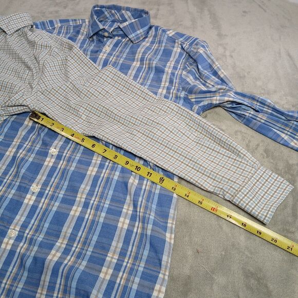 Johnnie O Button Up Shirt Lot (2) Mens M Plaid Check Performance Preppy Classic - Picture 14 of 14